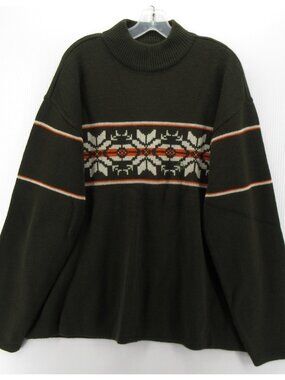 VINTAGE Aeropostale Sweater XL Nordic Fair Isle Snowflake Chunky NEW